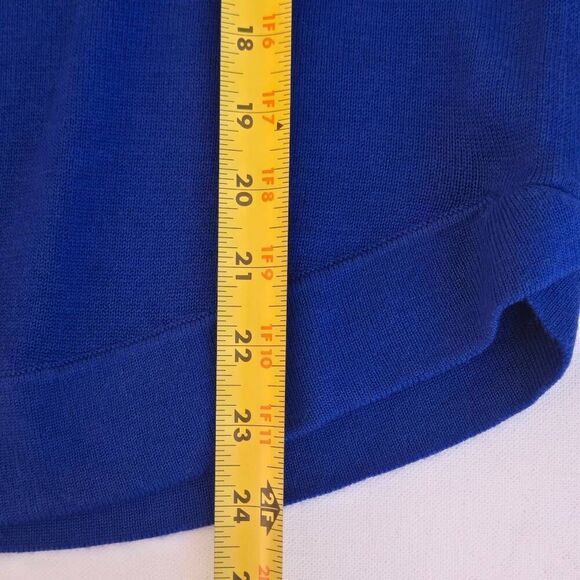 Chico's Womens Knit Quarter Sleeve Crew Neck Pullover Sweater Blue Size 1/Medium - Picture 7 of 8